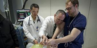 People working together on a procedure